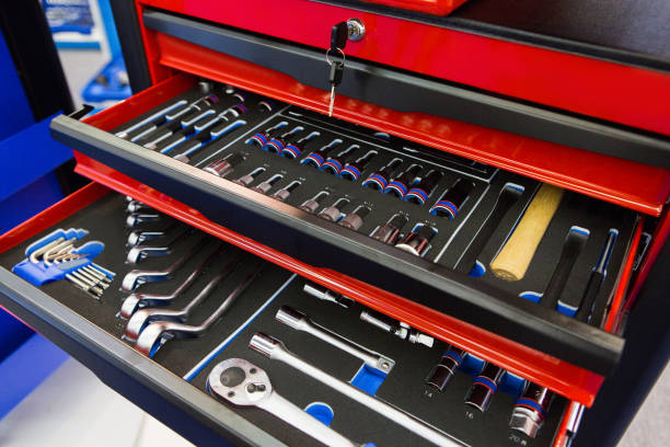 tool box with many wrenches and tools tool box with many wrenches and tools